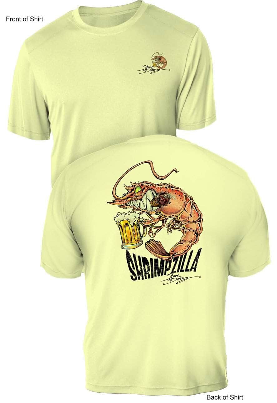 Shrimpzilla - UV Sun Protection Shirt - 100% Polyester - Short Sleeve UPF 50
